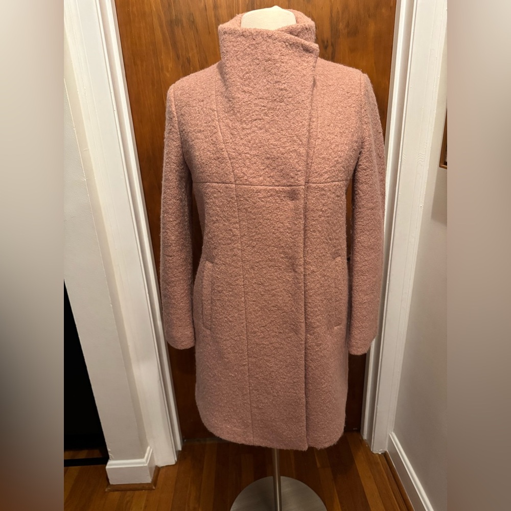 Kenneth Cole New York Blush Wool Blend Bouclé Coat